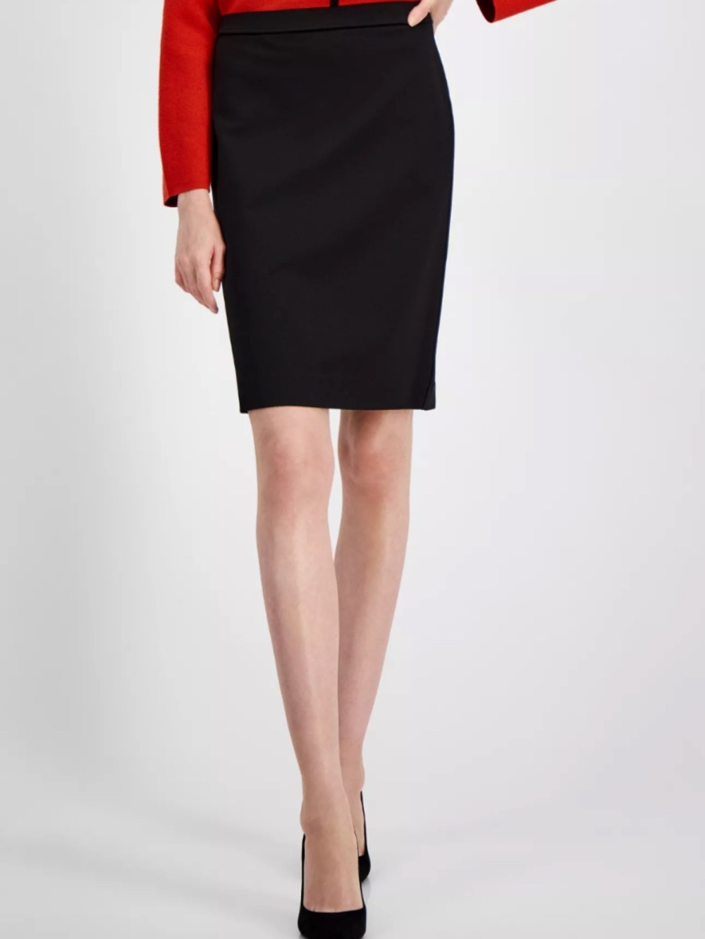 Tahari Black Pencil Skirt Classic Career Knee Length